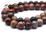 Smooth Round Natural Petrified Jades Gem Stone Beads 4/6/8/10/12MM
