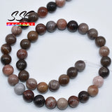 Smooth Round Natural Petrified Jades Gem Stone Beads 4/6/8/10/12MM