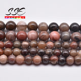 Smooth Round Natural Petrified Jades Gem Stone Beads 4/6/8/10/12MM