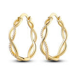 925 Silver & Rose Sparkling Interwoven Earrings