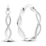 925 Silver & Rose Sparkling Interwoven Earrings