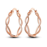 925 Silver & Rose Sparkling Interwoven Earrings