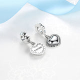 925 Silver Heart Sister Pendant Bead Charm for Bracelet Bangle DIY