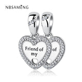 925 Silver Bead Charm Heart Pendant DIY Jewelry Making