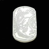 Dragon Phoenix Jade Pendant Necklace Hand-Carved Charm Amulet