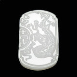 Dragon Phoenix Jade Pendant Necklace Hand-Carved Charm Amulet