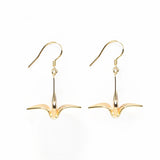 Japanese Cranes & Wind Girl 925 Silver Ear Cuffs