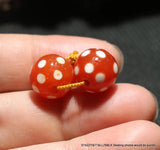 Magic Tibetan Old Agate FULL Stars Dots Round dZi Bead Amulet 14MM