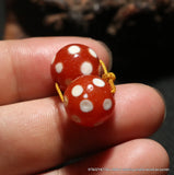 Magic Tibetan Old Agate FULL Stars Dots Round dZi Bead Amulet 14MM