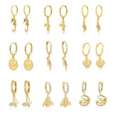 Crystal Zircon Punk Rock Animal Shaped Drop Earrings for Women