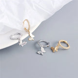 Crystal Zircon Punk Rock Animal Shaped Drop Earrings for Women