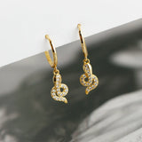 Crystal Zircon Punk Rock Animal Shaped Drop Earrings for Women