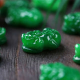 Green Jade Money Pixiu Pendant Jadeite Emerald DIY Jewelry