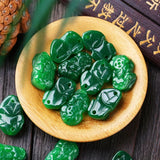 Green Jade Money Pixiu Pendant Jadeite Emerald DIY Jewelry