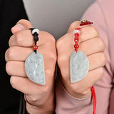 Jade Dragon Phoenix Pendant Charm Necklace Luck Amulet Couples Gift