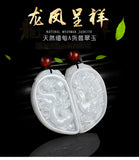 Jade Dragon Phoenix Pendant Charm Necklace Luck Amulet Couples Gift