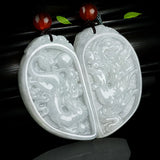 Jade Dragon Phoenix Pendant Charm Necklace Luck Amulet Couples Gift