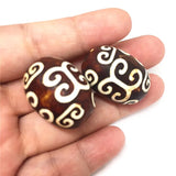 Old Magic Natural Stone Xiangyun Lucky Cloud Tibetan Dzi Beads 22*23mm
