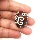 Old Magic Natural Stone Xiangyun Lucky Cloud Tibetan Dzi Beads 22*23mm