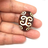 Old Magic Natural Stone Xiangyun Lucky Cloud Tibetan Dzi Beads 22*23mm