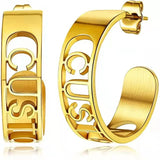 Custom Name Earrings Stainless Steel Studs Girls Jewelry