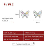 Women's Silver Plated Zircon Stud Earrings