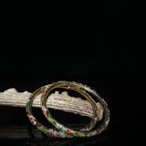 Beijing Cloisonne Bracelet Floral Chinese Style Bangle Gift Accessories Women