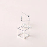 925 Silver Square Geometric Earrings 12mm