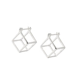 925 Silver Square Geometric Earrings 12mm