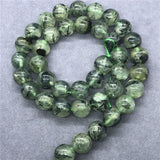 Prehnite Beads Green Rutilated Quartz Natural Stone DIY Jewelry