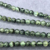 Prehnite Beads Green Rutilated Quartz Natural Stone DIY Jewelry