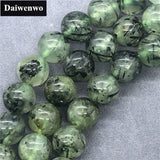 Prehnite Beads Green Rutilated Quartz Natural Stone DIY Jewelry