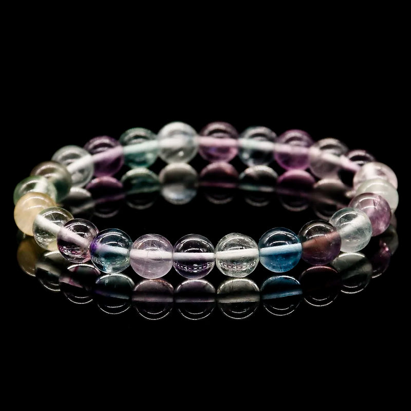 Aurora Fluorite Bracelet Natural Quartz Stone Stretch Energy Bracelet