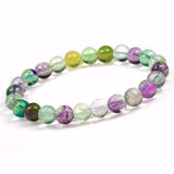 Aurora Fluorite Bracelet Natural Quartz Stone Stretch Energy Bracelet