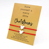 SET-Christmas Gift Heart Bracelets Stainless Steel Charm