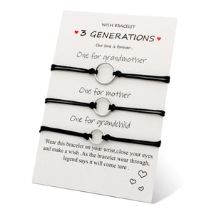 SET- Grandmother Mother Grandchild Sisters Adjustable Bracelets