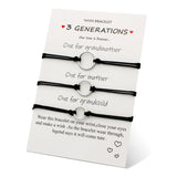 SET- Grandmother Mother Grandchild Sisters Adjustable Bracelets