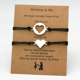 SET-Mommy Mother Daughter Heart Butterfly Bracelets Stainless Steel Charm