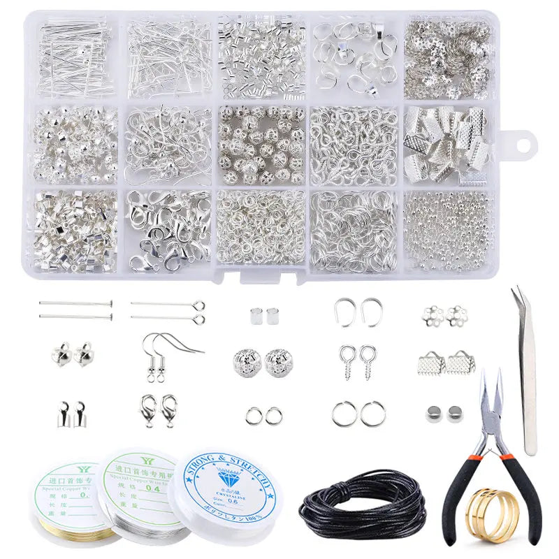 Alloy Jewelry Making Kit with Tools and Craft Supplies