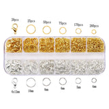 Set Jewelry Findings 4mm-10mm Jump Rings Split Rings Lobster Clasps 6 Colors