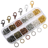 Set Jewelry Findings 4mm-10mm Jump Rings Split Rings Lobster Clasps 6 Colors