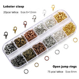 Set Jewelry Findings 4mm-10mm Jump Rings Split Rings Lobster Clasps 6 Colors