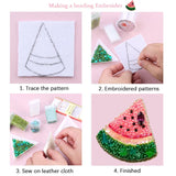 Seed Bead Embroidery Kit Sewing Supplies Non-woven Fabric DIY Hand Craft