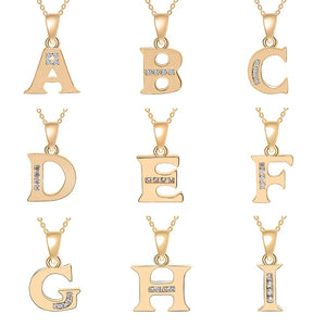 A-Z Letter Name Necklace & Pendant with Crystal from Swarovski