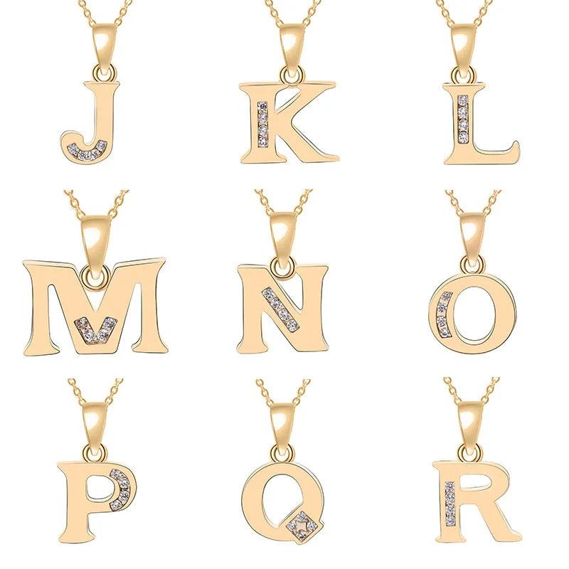 A-Z Letter Name Necklace & Pendant with Crystal from Swarovski