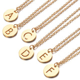 A-Z Initials Name Necklace Round Pendant Alphabets Necklace
