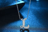 A-Z 26 Letter Name Pendant Long Chain Necklace for Women CZ DIY Jewelry Gift