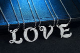A-Z 26 Letter Name Pendant Long Chain Necklace for Women CZ DIY Jewelry Gift