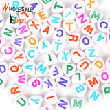 A-Z 7mm Mix Letter Acrylic Beads Number Round Flat Alphabet Spacer Beads