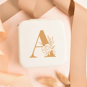 Alphabet Flowers Jewelry Box Organizer Earring Necklace Ring Display Travel Gift